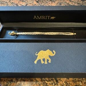 Brand new 14K Gold Diamond Elephant Bracelet Amrit Jewelry Designer $2400